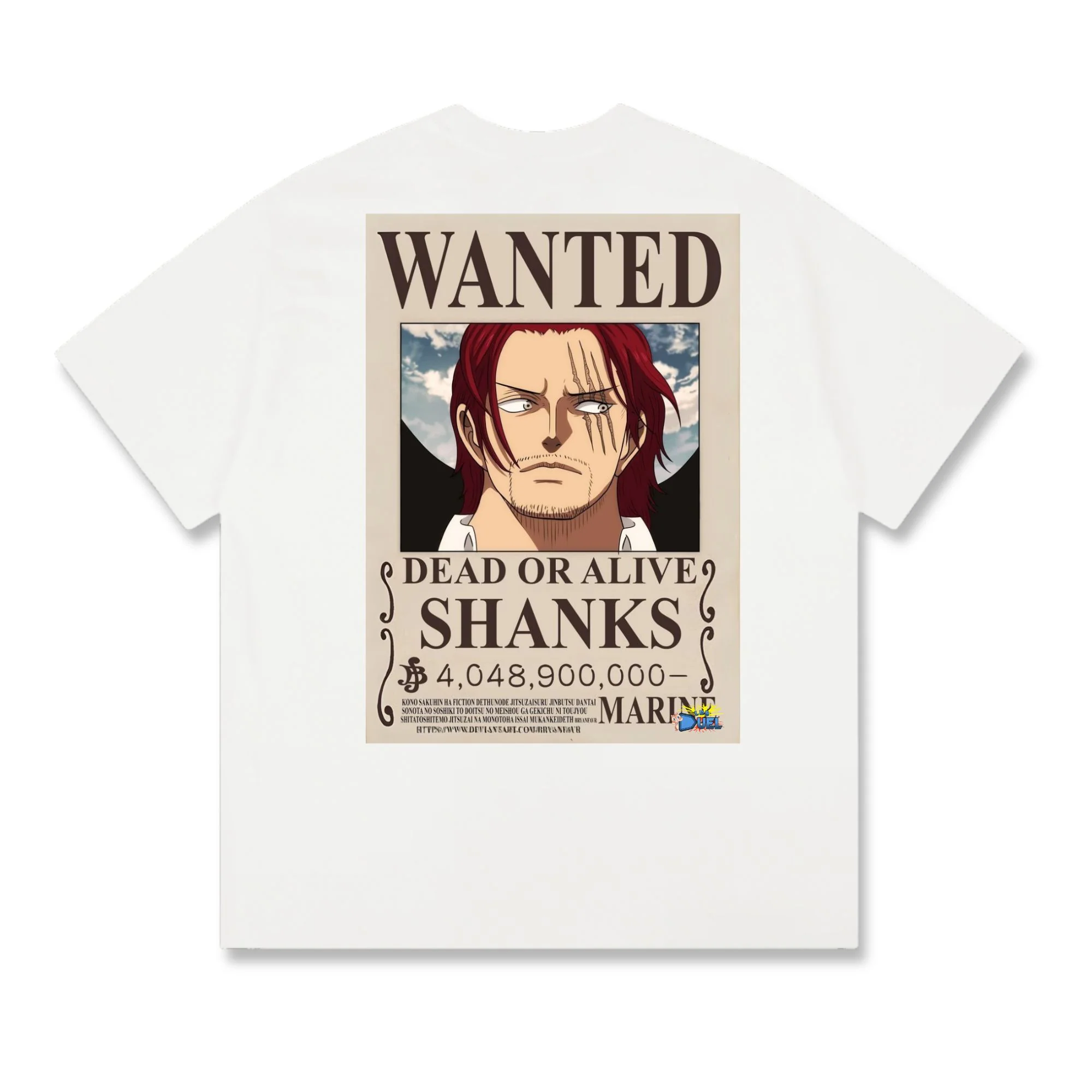 Shanks Wanted Poster T-shirt - Image 3